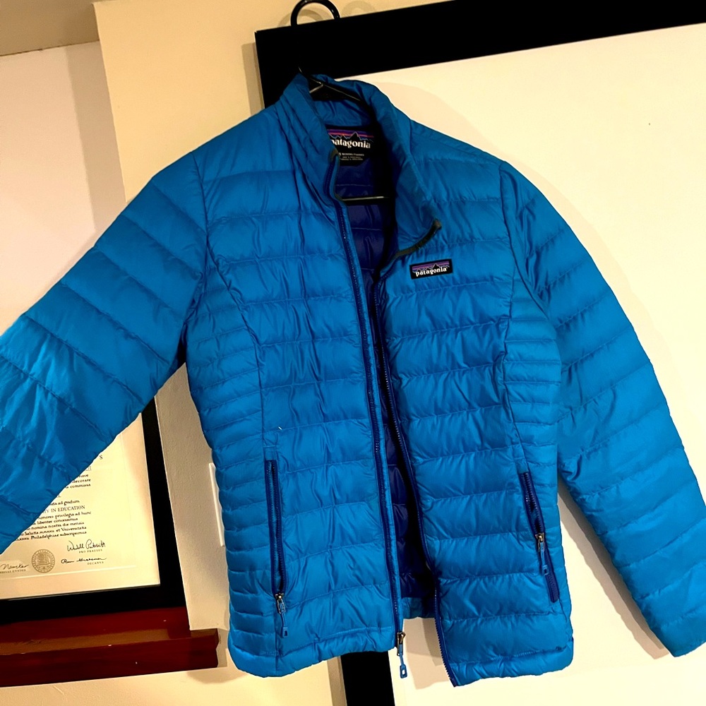 Size small Patagonia puffer. Perfect for the fall. Brilliant blue color.
